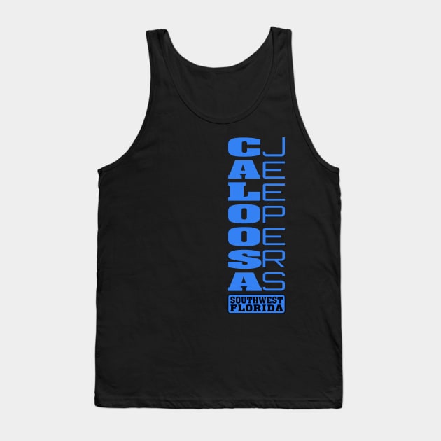 Light Blue Vertical Logo Tank Top by Caloosa Jeepers 